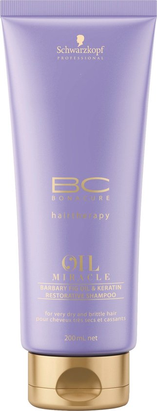 Schwarzkopf Bonacure Oil Miracle Shampoo Barbary 200ml -  vrouwen - Voor Beschadigd haar/Droog haar