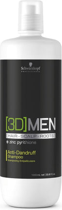 Schwarzkopf Professional - 3D Anti-Dandruff Shampoo - Anti-Dandruff Shampoo for Men - 1000ml