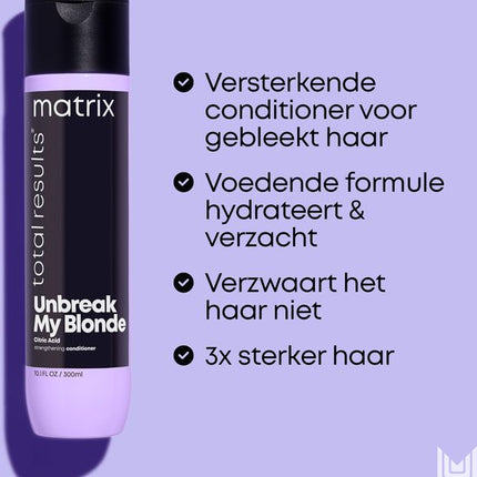 Matrix Unbreak My Blonde Conditioner – Voedt en versterkt kwetsbaar, ontkleurd haar – 300 ml