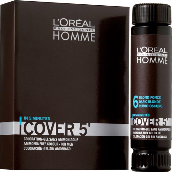 Loreal Professionnel - Homme Cover 5 Gel Hair Color For Men 3 x 5 Light Brown -