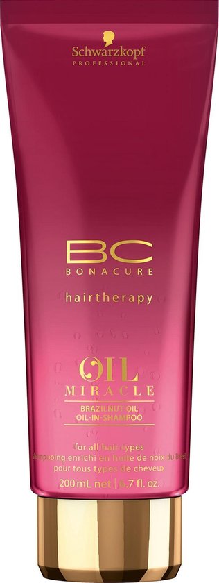 Schwarzkopf Bonacure Oil Miracle Brazilnut Shampoo 200ml -  vrouwen - Voor Beschadigd haar/Droog haar/Verzwakt en breekbaar haar