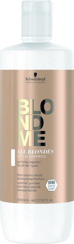 Schwarzkopf BlondMe All Blondes Detox Shampoo 1000ml - vrouwen - Voor