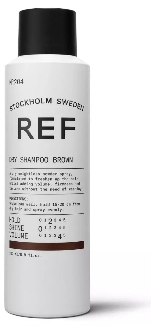 REF Brown Droog Shampoo 204 - Droogshampoo vrouwen - Voor Fijn en slap haar/Vet haar - 200 ml