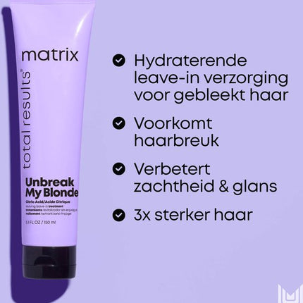 Matrix Unbreak My Blonde Leave-In Treatment – Extra hydratatie voor ontkleurd haar – 150 ml