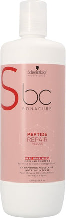 Schwarzkopf Bonacure Repair Rescue Deep Nourishing Shampoo -1000 ml -  vrouwen - Voor Beschadigd haar/Droog haar