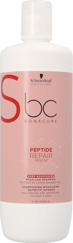 Schwarzkopf Bonacure Repair Rescue Deep Nourishing Shampoo -1000 ml -  vrouwen - Voor Beschadigd haar/Droog haar