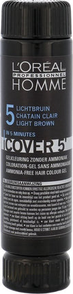 Loreal Professionnel - Homme Cover 5 Gel Hair Color For Men 3 x 5 Light Brown -