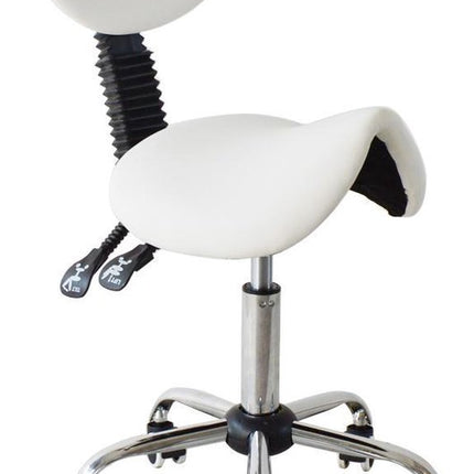 Zadelkruk ergonomisch rugleuning kantelbaar - kapperskruk - tabouret - hoogte verstelbaar