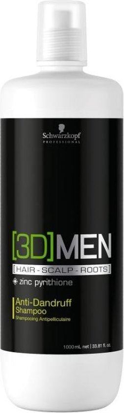 Schwarzkopf Professional - 3D Anti-Dandruff Shampoo - Anti-Dandruff Shampoo for Men - 1000ml