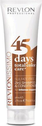 Revlon 45 Days Color Shampoo & Balm Intense Copper - 275 ml - vrouwen - Voor Gekleurd haar