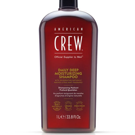 American Crew Daily Deep Moisturizing Shampoo-1000 ml - Normale shampoo vrouwen - Voor Alle haartypes