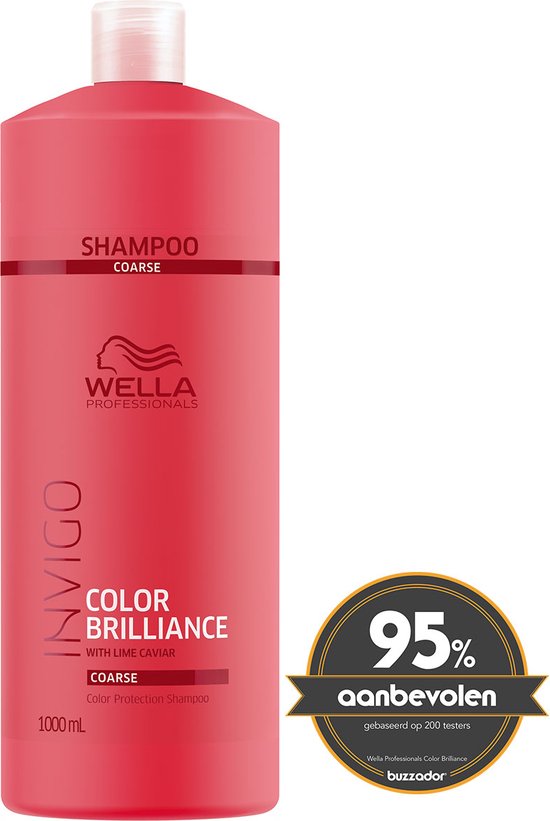 Wella Brilliance Shampoo weerbarstig haar -1000 ml - Normale shampoo vrouwen - Voor Alle haartypes