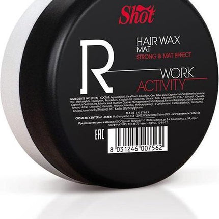 Shot R Hair Wax Mat - Strong & Mat Effect Paste - Pomade 100ml