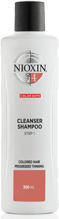 Nioxin System 4 Cleanser 300ml - Normale shampoo vrouwen - Voor Beschadigd haar/Droog haar/Gekleurd haar