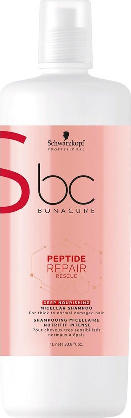 Schwarzkopf Bonacure Repair Rescue Deep Nourishing Shampoo -1000 ml -  vrouwen - Voor Beschadigd haar/Droog haar