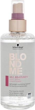 Schwarzkopf BlondMe All Blondes Light Spray Conditioner 200ml - vrouwen - Voor Droog haar/Geblondeerd haar - Conditioner voor ieder haartype