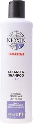 Nioxin System 5 Cleanser 300ml - Normale shampoo vrouwen - Voor Beschadigd haar/Droog haar/Gekleurd haar