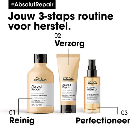 L’Oréal Professionnel Absolut Repair Shampoo – Herstelt beschadigd haar – Serie Expert – 300 ml