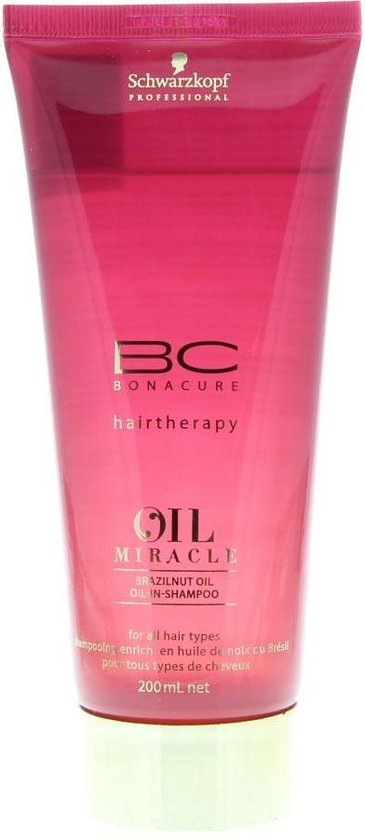 Schwarzkopf Bonacure Oil Miracle Brazilnut Shampoo 200ml -  vrouwen - Voor Beschadigd haar/Droog haar/Verzwakt en breekbaar haar