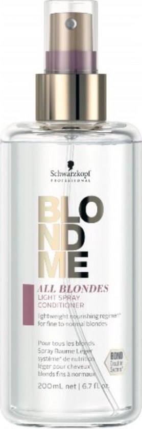Schwarzkopf BlondMe All Blondes Light Spray Conditioner 200ml - vrouwen - Voor Droog haar/Geblondeerd haar - Conditioner voor ieder haartype