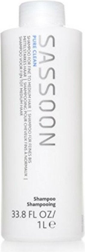 SASSOON Pure Clean Shampoo -1000 ml - Normale shampoo vrouwen - Voor Alle haartypes