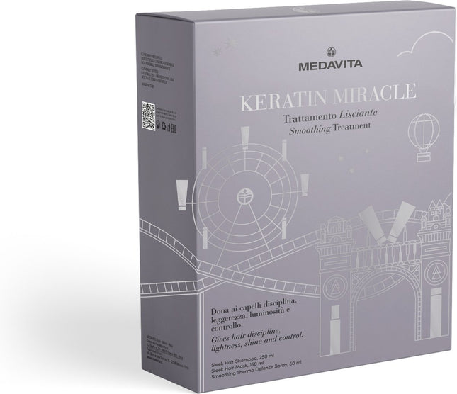 Medavita Keratin Miracle Trio Box | Shampoo, masker en stylingproduct | Extra voordelig