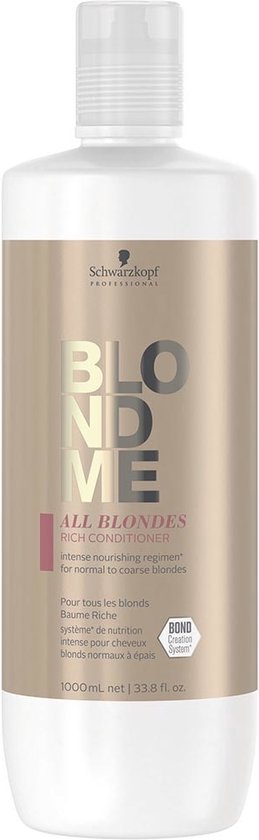 Schwarzkopf BlondMe All Blondes Rich Conditioner 1000ml - vrouwen - Voor - Conditioner voor ieder haartype