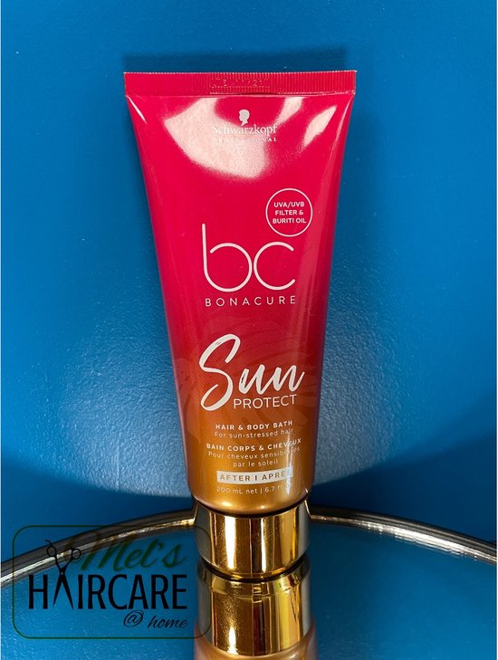 Trekt snel in en plakt niet -  Schwarzkopf Bonacure Sun Protect Hair & Body Bath 200 ml -  vrouwen - Voor