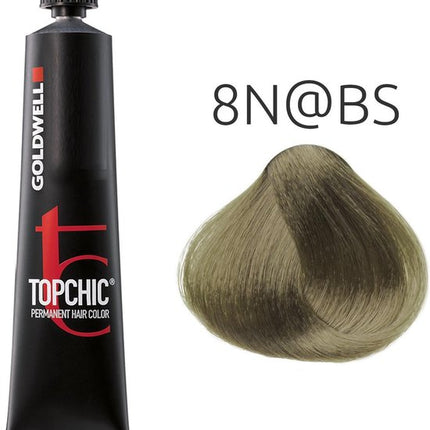 Goldwell Haarverf Topchic Permanent Hair Color 8N@BS Light Blonde Elumenated Beige Silver