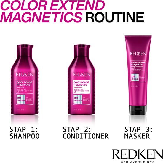 Redken Color Extend Magnetics Mask – Intensieve verzorging en kleurbehoud van gekleurd haar – 250 ml