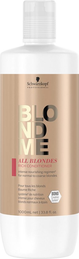 Schwarzkopf BlondMe All Blondes Rich Conditioner 1000ml - vrouwen - Voor - Conditioner voor ieder haartype