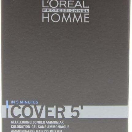 Loreal Professionnel - Homme Cover 5 Gel Hair Color For Men 3 x 5 Light Brown -