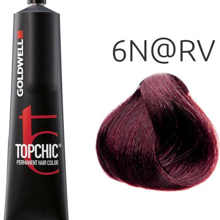 Goldwell Haarverf Topchic Permanent Hair Color 6N@RV Dark Blonde Elumenated Red Violet