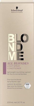 Schwarzkopf BlondMe All Blondes Light Spray Conditioner 200ml - vrouwen - Voor Droog haar/Geblondeerd haar - Conditioner voor ieder haartype