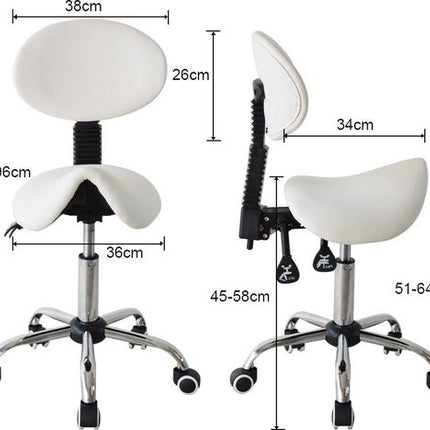 Zadelkruk ergonomisch rugleuning kantelbaar - kapperskruk - tabouret - hoogte verstelbaar