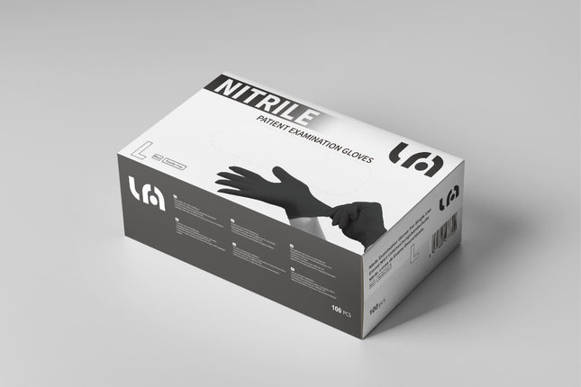 LYNCMED NITRILE GLOVES ZWART  L 100 STUKS