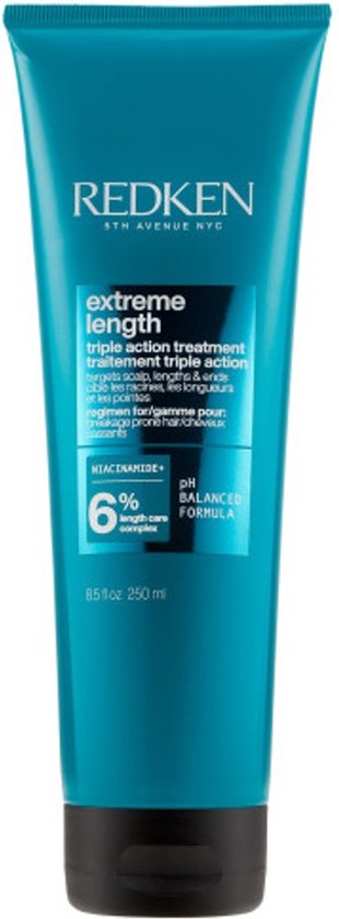 Redken Extreme Length Triple Action Treatment Masker 250ml - Haarmasker beschadigd haar