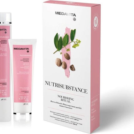 Medavita Nutrisubstance natuurlijke voedende shampoo 250ml en conditioner 150ml | elegante duo box | hydraterend en voedend, voor droog haar