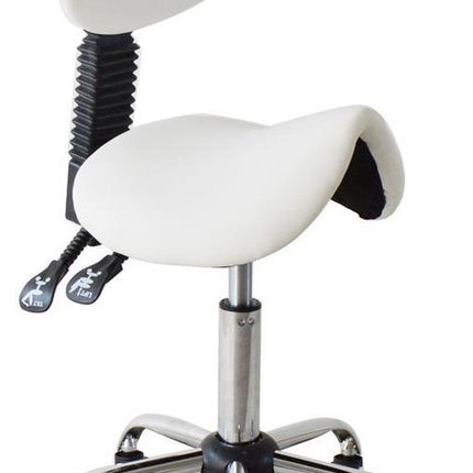 Zadelkruk ergonomisch rugleuning kantelbaar - kapperskruk - tabouret - hoogte verstelbaar