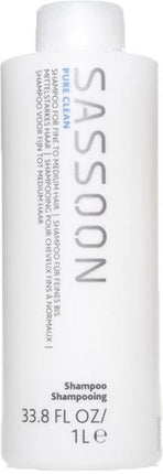 SASSOON Pure Clean Shampoo -1000 ml - Normale shampoo vrouwen - Voor Alle haartypes